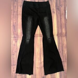 Amazon Black Wide Leg Flare Jeans